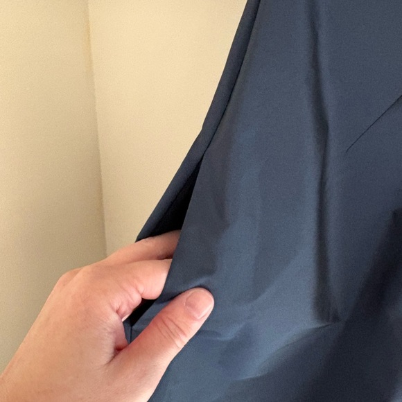 TORY BURCH Tech Poplin Midi Dress Navy PREPPY elegant Fit & Flare Sz XS pockets - Picture 2 of 12